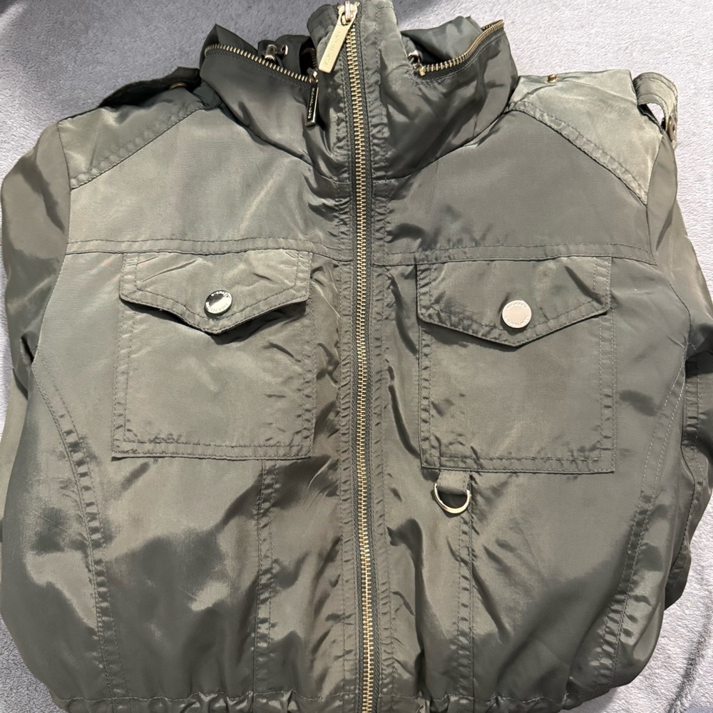 Michael Kors Olive and Leopard Print Jacket